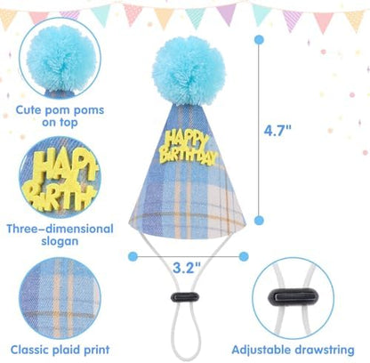 SCENEREAL Dog Birthday Bandana Hat Set, Puppy Birthday Party Supplies for Boys Dogs, Pet Birthday Scarf Outfit with Sign Banner and Balloons for Small Medium Large Dogs - Image 4