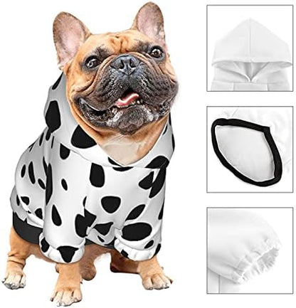 Fashion Pet Dog Cat Hoodies, Dalmation Print Pet Clothes Puppy Winter Sweatshirt Warm Sweater Coat Jacket XS - Image 4