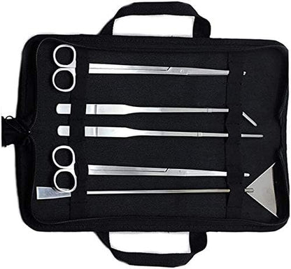 Aquascaping Tools 5 in 1 Kit Aquarium Scissors Plant Tools Curved & Straight Scissor Tweezers Spatula Stainless Steel Anti Rust Aquascape Tools for Fish Tank