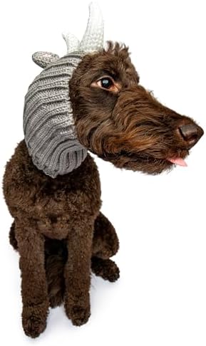 Zoo Snoods Rhino Costume - Knit Dog Snood Ear Wrap for Pets, Warm Neck Cover for Halloween and Winter (Large) by ZooSnoods