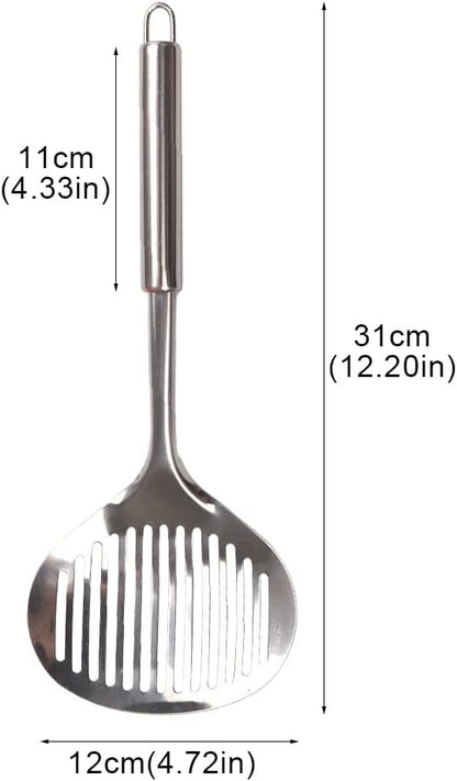 Kakalote 2pcs Cat Litter Scoop, Stainless Steel Durable Litter Scoop for Cat Mesh Shovel Long Handle(12.2inchs Length)