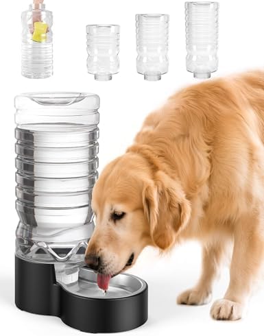 Heouvo 2.5 Gal Gravity Dog Water Dispenser, Wide-Mouth, No Filter, Black