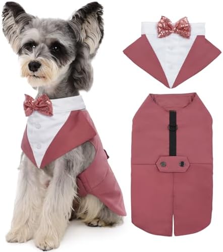 Kuoser Dog Tuxedo, Dog Suit and Bandana Set, Dogs Costume with D-Ring by Kuoser