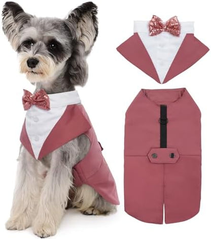 Kuoser Dog Tuxedo, Dog Suit and Bandana Set, Dogs Costume with D-Ring by Kuoser