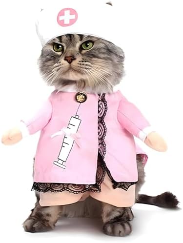 NACOCO Dog Cat Nurse Costume Pet Nurse Clothing Halloween Jeans Outfit Apparel (S) by HOME