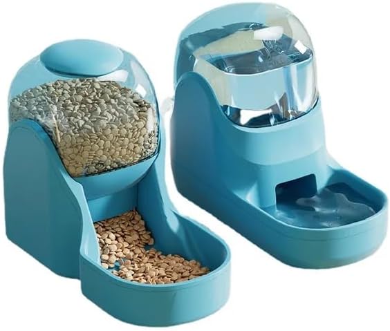 Dog & Cat Feeder + Waterer Set,Automatic Pet Feeder 2 in 1 Cat & Dog Food Water Dispensers, Cats and Dogs Food Feeder and Water Dispenser 3.9L for Small, Medium, & Large Pets (Dark Green)