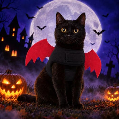 PUMYPOREITY Cat Bat Wings Halloween Costume, Dog Dress Up, Party Decoration - Image 6