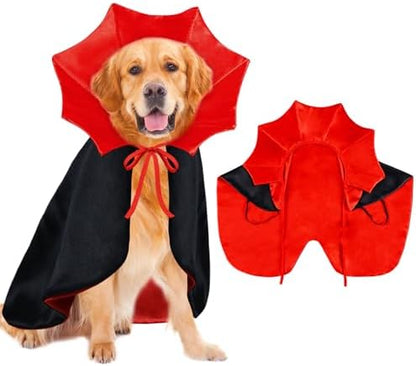 Dog Halloween Costume Dog Vampire Costume Funny Pet Vampire Devil Cape Cloak Halloween Costumes for Small Medium Large X-Large Dogs Pets (Large) by Unknown