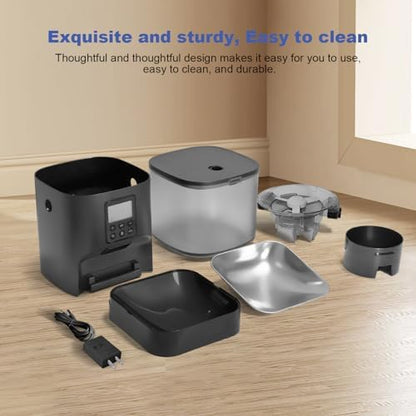 ANDOLL HOME Automatic Cat Feeder,4L Timed Cat＆Dog Dry Food Dispenser