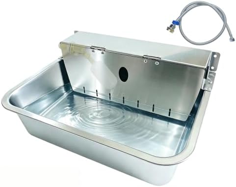 Stainless Steel Automatic Pet Waterer with Flip-Top & Wall Mount
