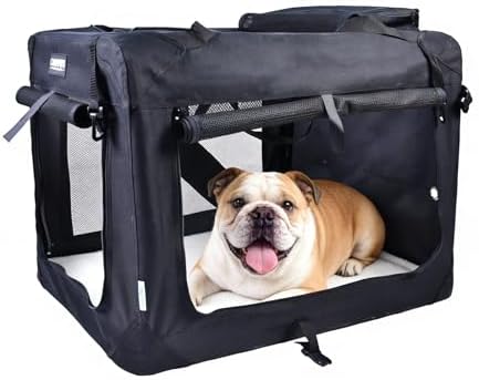 JESPET 3 Door Soft Dog Crates Kennel, Collapsible Travel Pet Carrier