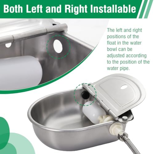 Stainless Steel Automatic Livestock Waterer with Float Valve & Water Hose