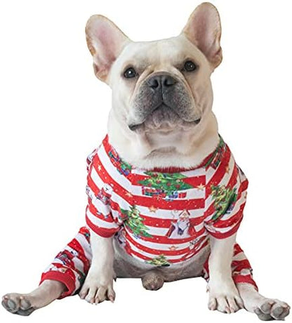 CuteBone Christmas Dog Pajamas Shirt Winter Holiday Cute Pjs Pet Clothes Bodysuit for Doggie Onesies P186L - Image 2