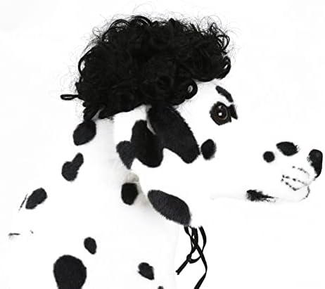 pet k9 Funny Dog Cat Cosplay Wig, Pet Costumes, Cat Dress up for Halloween, Christmas, Parties, Festivals, Dog Wigs for Small Medium and Large Sized Dogs (Black Curly Hair) - Image 5
