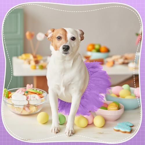 Dog Tutu for Dogs Tulle Skirt Pet Costume, Purple - Image 4