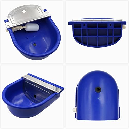 MINYULUA Automatic Waterer Bowl Large Horse Waterer with Float Valve (Blue)