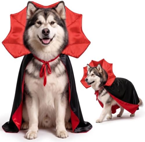 OLANRUN Dog Halloween Costumes, Dog Vampire Devil Cape Costume, Funny Pet Vampire Cloak Cosplay Party Dress-Up, Halloween Costumes for XL Dogs (X-Large) by OLANRUN
