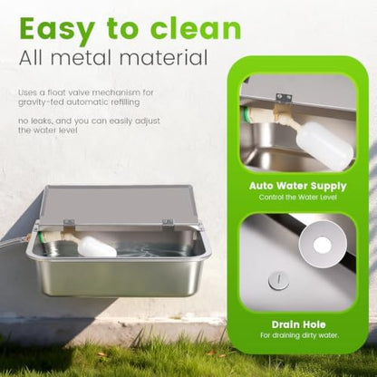 Automatic Dog Water Bowl Dispenser 3Gal Hanging Auto Filling Pet Waterer