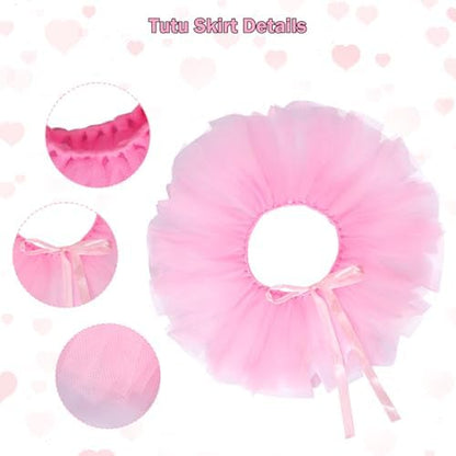 Dog Party Supplies Set - Pink Tutu Skirt, Birthday Hat, Necklace for Puppy Cat Halloween Wedding Costume - Image 3