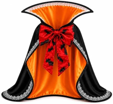Halloween Dog & Cat Vampire Cape Costume, Satin-Look Pet Vampire Cloak with Bat Bow Tie and Stand-Up Collar, Adjustable Costume for Small, Medium, Large Dogs and Cats by Dvobez