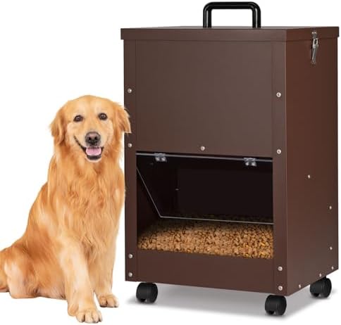 45Lbs Automatic Dog Feeder Large Breed, Easy to Move with Wheels
