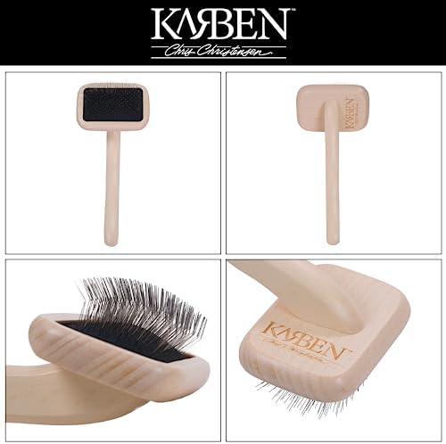 Chris Christensen Karben I Slicker Brush for Dogs, Groom Like a Professional, Ideal For All Coat Types, Remove Shedding Coat, Tangles and Dead Undercoat, 17 mm Stainless Steel Pins, Extra Small - Image 2