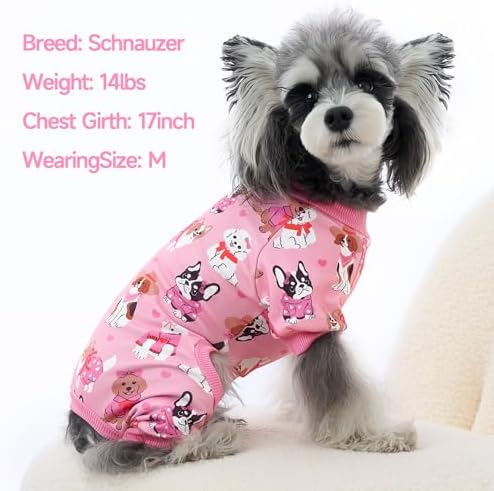 XPUDAC 4 Pack Dog Pajamas Cute Soft Dog Clothes for Small Medium Dogs Boy Girl Stretchy Pjs Jammies Outfit Puppy Onesies, 2X-Large - Image 3