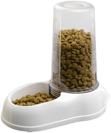 Ferplast Dispenser Food or Water for Large Dogs AZIMUT 5500 pet Dispenser 5,5 Liter Feeder for Dry Food Water, Robust Plastic, Non-Slip Bottom, 23 x 41 x h 37,5 cm White