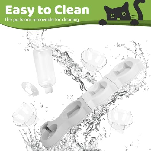 Yummy Sam 15° Tilted 4 in 1 Raised Four Cat Dishes for Food and Water