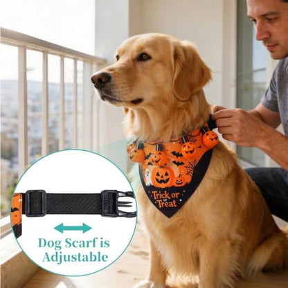 Dog Halloween Costumes, Light Up Pumpkin Pet Halloween Bandanas，X-Large - Image 6