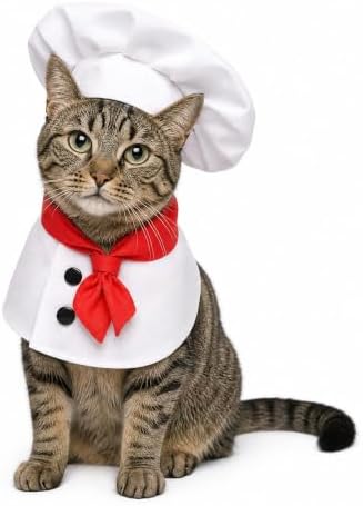 2 Piece Chef Dog Halloween Costume for Small Medium Dogs Cats(Small) by Unknown
