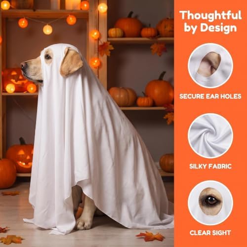 Ghost Dog Costume - White Pet Halloween Outfit - Image 4