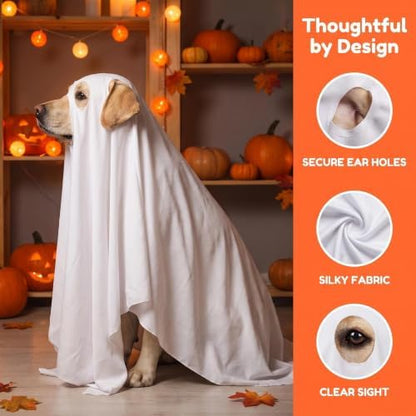 Ghost Dog Costume - White Pet Halloween Outfit - Image 4