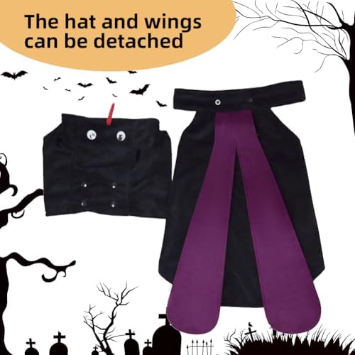 Dog Halloween Vampire Devil Cloak Cape, Red Black Classic Pet Costume for Small Medium Large Dogs, Holiday Cosplay Special Events (Mosquito-Purple, B4) - Image 5