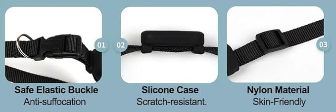 PawsPath Pet GPS Tracker Collar, Unlimited Range Waterproof Cat Dog Anti-Lost Device Smart Locator Tracking GPS Pet Tracker Collar for Apple iOS FindMy (Pink, Large)
