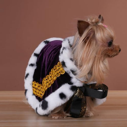 Lovelyshop Royal Velvet Pet Cloak with Fur Trim for Cats & Dogs, Purple, XS by Lovelyshop