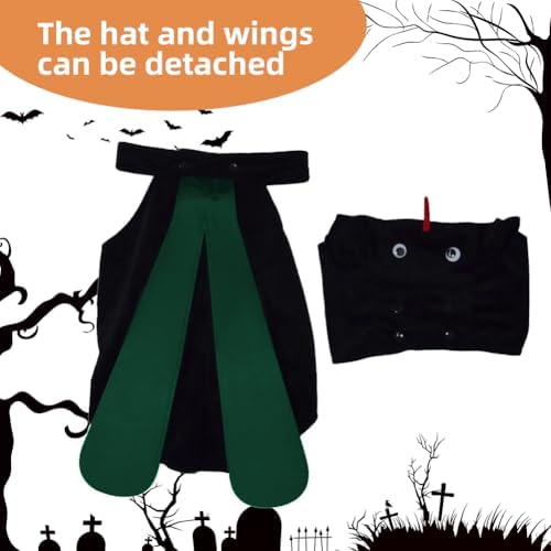 Dog Halloween Vampire Devil Cloak Cape, Red Black Classic Pet Costume for Small Medium Large Dogs, Holiday Cosplay Special Events (Mosquito-Green, B4) - Image 4