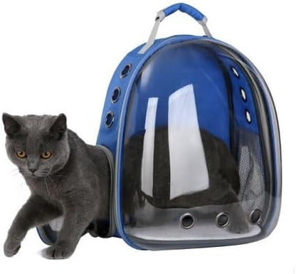 Backpack Pet Carriers- Pet Bubble Backpack,Pet Capsule Knapsack,Small Space Pet Travel Bag,Waterproof Breathable Pet Carrier Airline Approved,for Travel,Hiking,Walking & Outdoor Use (Blue)