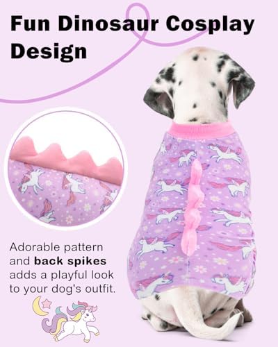 CuteBone Dinosaur Costume Dog Pajamas, Stretchy Spandex Crystal Velvet Sleepwear Coat for Small Dogs, Soft & Warm Pet Outfit Clothes for Cold Weather, Cozy Pullover Design COSP11XS - Image 2