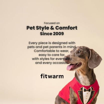 Fitwarm Ringmaster Dog Halloween Costumes, Playful Halloween Outift for Small Dogs Boy Girl, Unique Pet Shirt, Red, Black, White, XS - Image 5