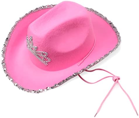 Yewong Pet Pink Cowboy Hat Costume Accessory Set Dog Cat Size Pink Cowgirl Princess Hat with Crown Tiara Bandana/Scarf for Cat Puppy Western Costume Daily Wearing Photo Props (Set A) - Image 4