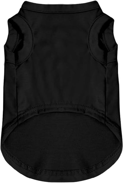 Customized Dog Shirt for Small Medium Large Dogs Personalized with Photo Text Logo Name T-Shirt Summer Breathable Clothes, 1 PC Blank Black, S