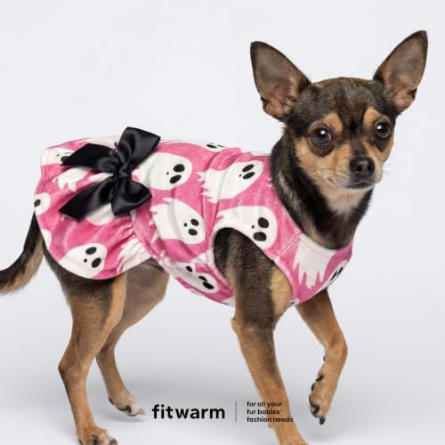 Fitwarm Halloween Ghost Dog Dress, Funny Dog Halloween Costumes, Doggy Clothes for Small Dogs Girl, Pet Apparel, Pink, White, Black, Small - Image 3