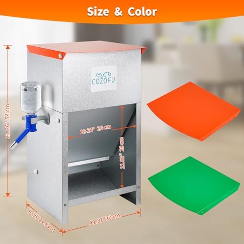 Automatic Fed Dog Feeder Bowl Galvanized Dispenser Pet Food 25lbs
