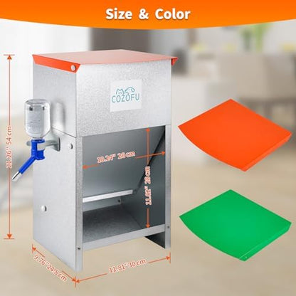 Automatic Fed Dog Feeder Bowl Galvanized Dispenser Pet Food 25lbs