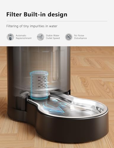 CZPET Automatic 5L Filter Dog and Cat Water Dispenser (Black)