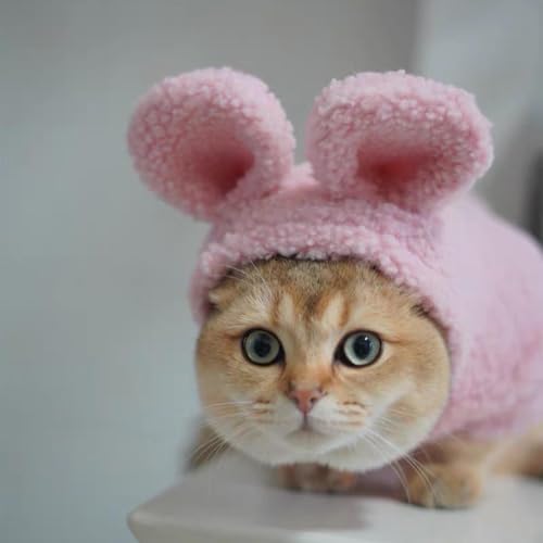 Adorable Plush Bunny Pet Costume - Soft & Warm with Removable Pom-Pom Tail – Perfect for Easter, Halloween, and Everyday Wear (Pink & Blue) - Image 2