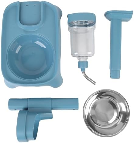 Dog Water Dispenser, Height Adjustable Stainless Steel Bowl Automatic Feeding for Cats and Dogs, 500ml Pet Standing Water Dispenser (Blue)