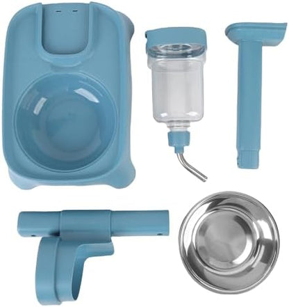 Dog Water Dispenser, Height Adjustable Stainless Steel Bowl Automatic Feeding for Cats and Dogs, 500ml Pet Standing Water Dispenser (Blue)