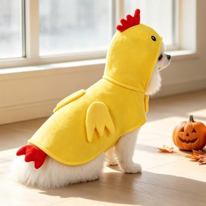 Yoption Halloween Dog Yellow Chick Costume, Warm Pet Hoodie Outfit, Medium - Image 6